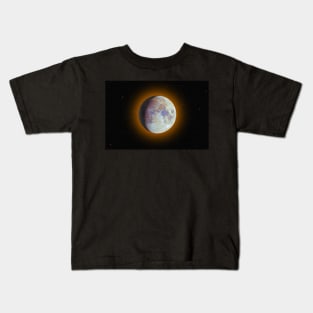 Color super moon with orange halo Kids T-Shirt